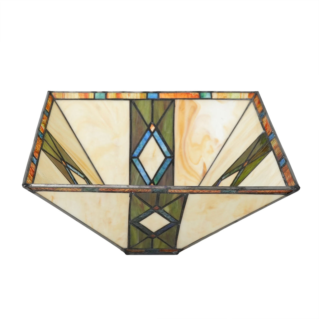 Art Deco ceiling light in amber-tinted glass