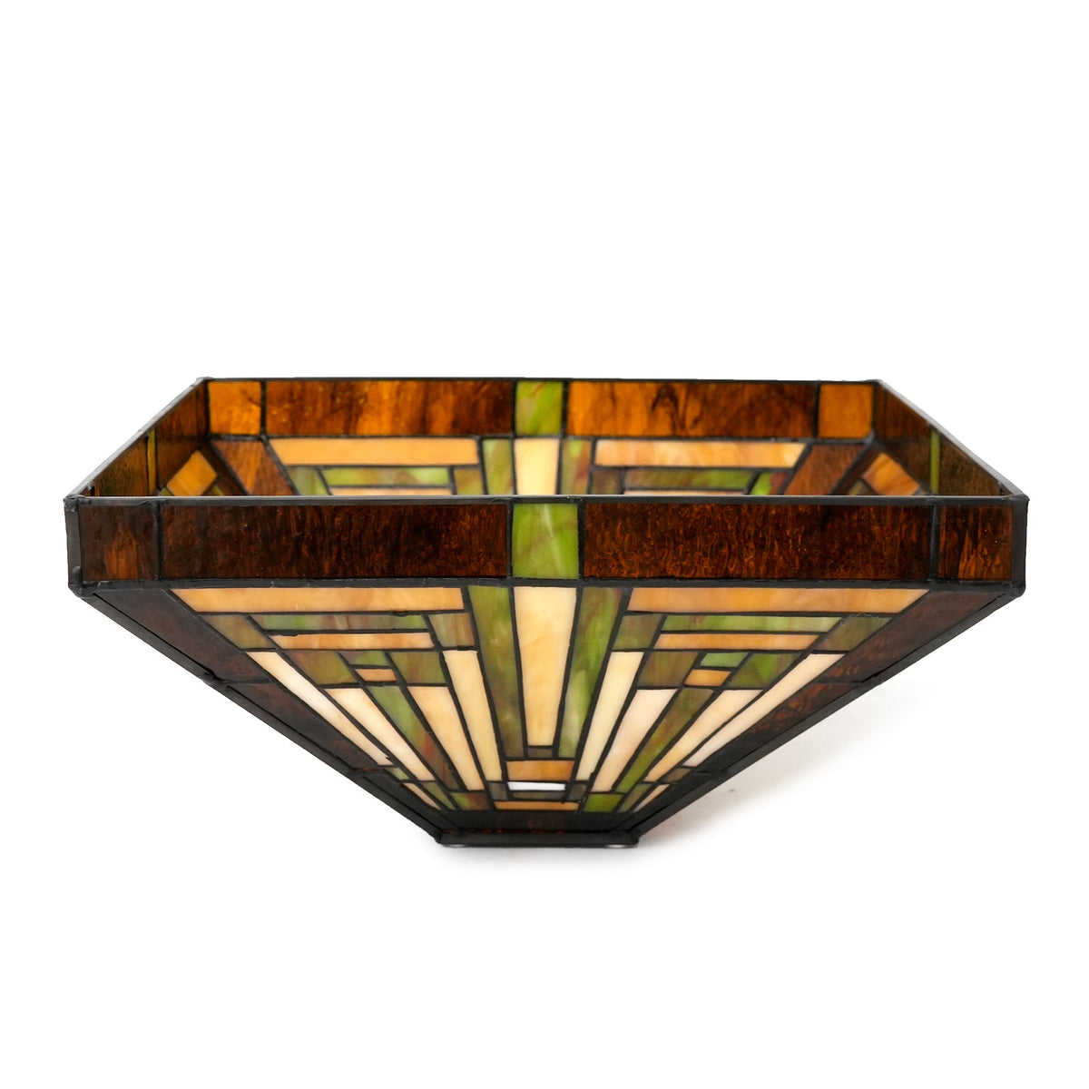 Amber Geometric Tinted Glass Lampshade