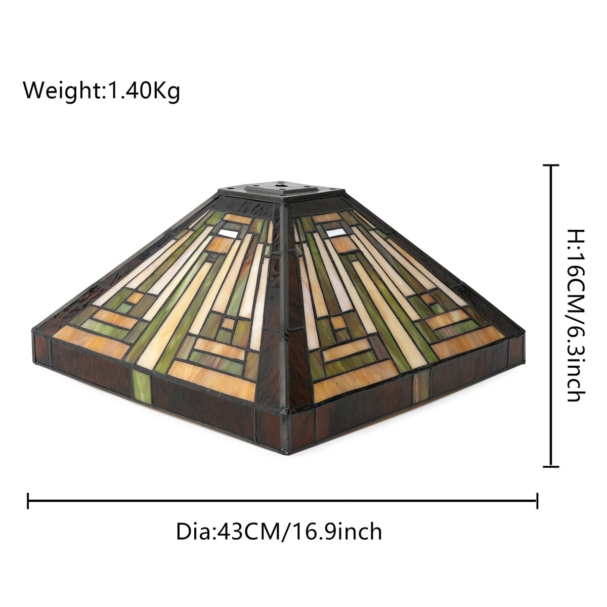 Amber Geometric Tinted Glass Lampshade
