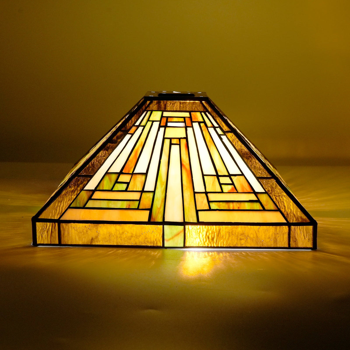 Amber Geometric Tinted Glass Lampshade