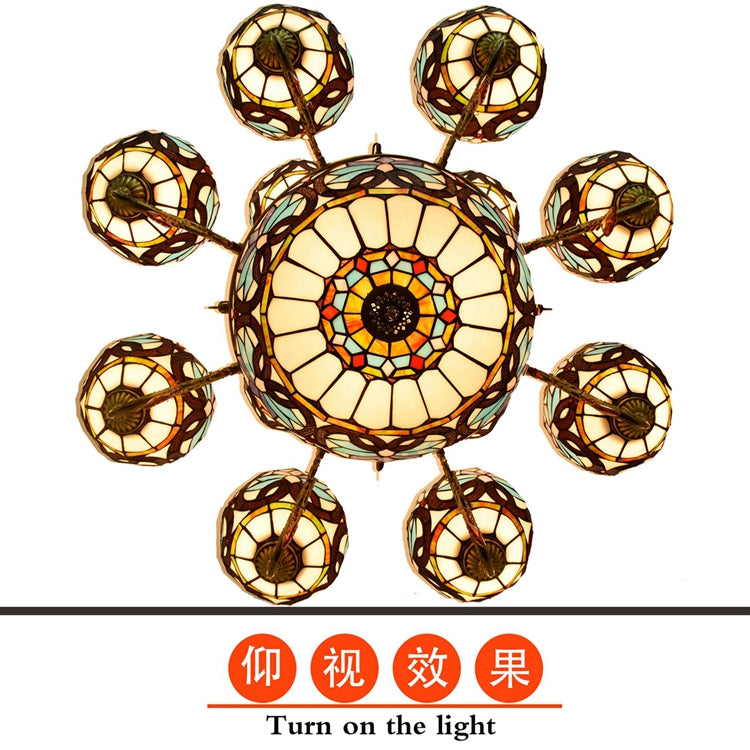 Tiffany Style 9-Light Stained Glass Chandelier