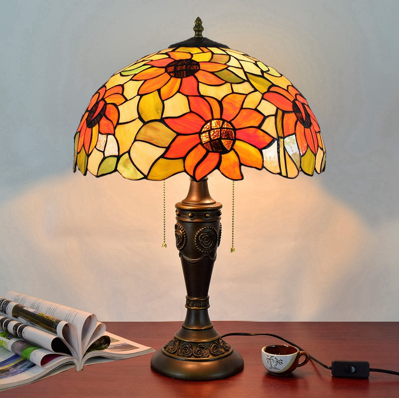 Sunflower Stained Glass Tiffany Table Lamp