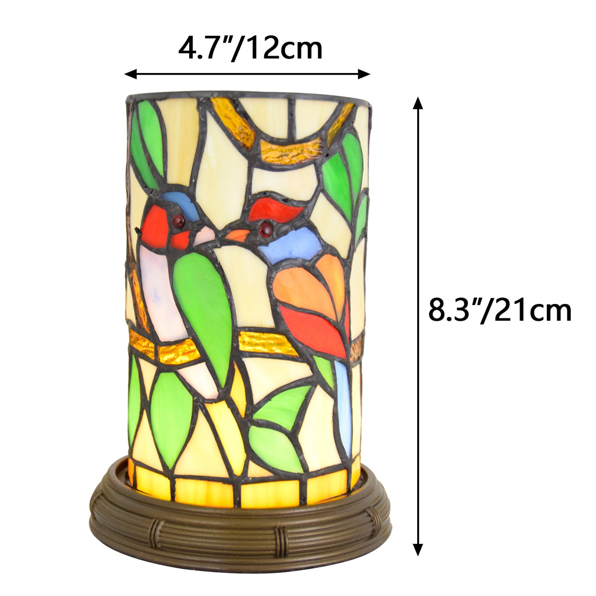 Tiffany Bird Stained Glass Table Lamp