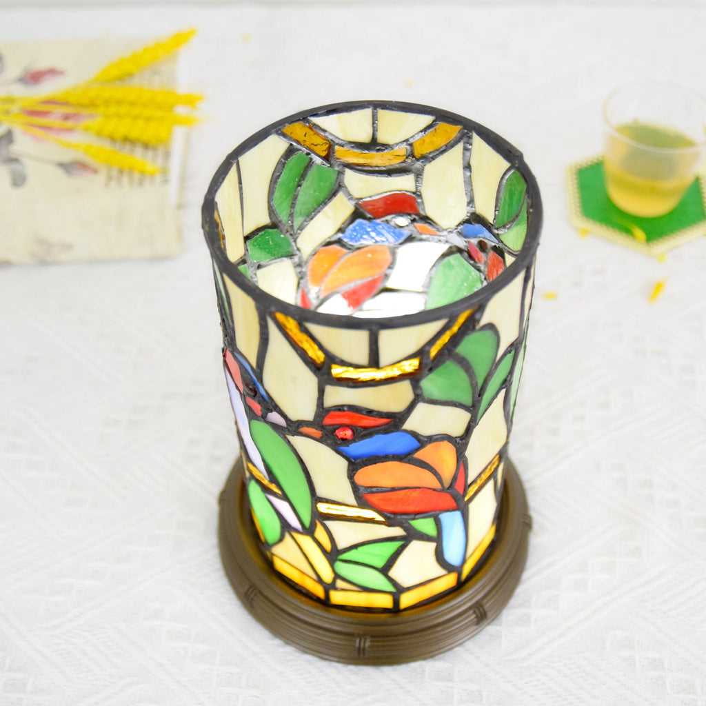 Tiffany Bird Stained Glass Table Lamp