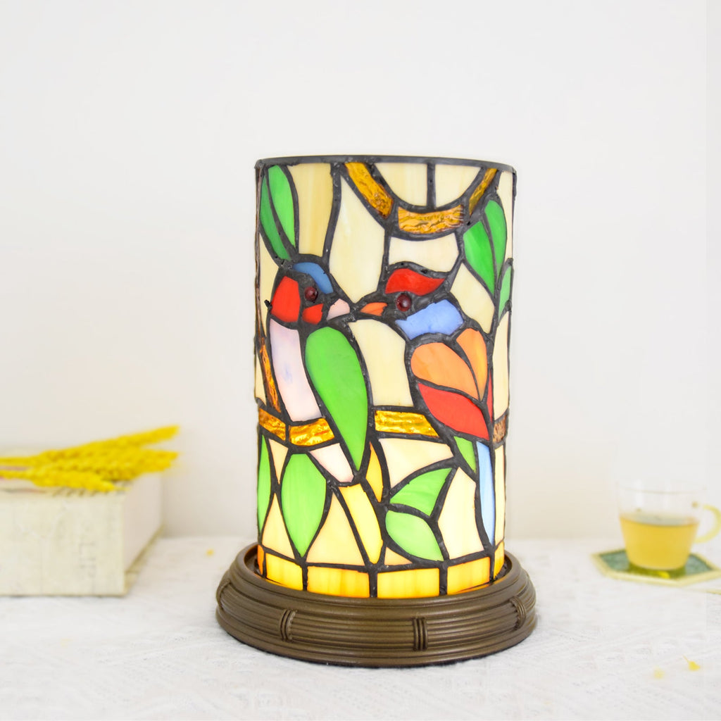 Tiffany Bird Stained Glass Table Lamp