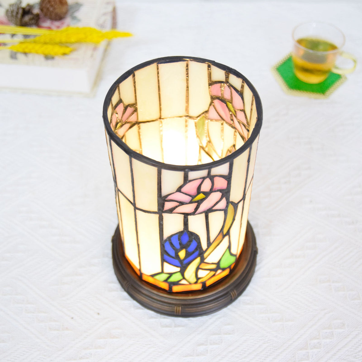 Floral Tiffany Style Stained Glass Diffuser Lamp