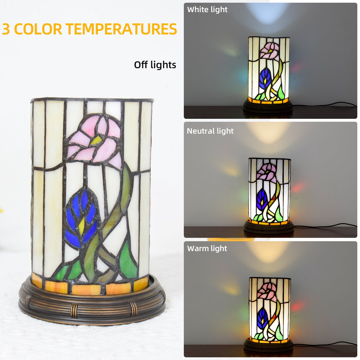 Floral Tiffany Style Stained Glass Diffuser Lamp