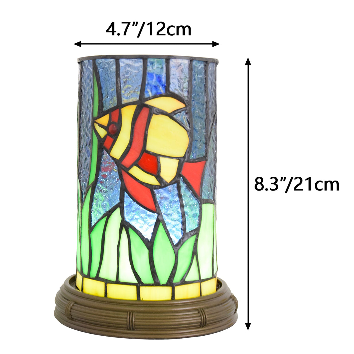 Tiffany Style Table Lamp with Fish and USB Port