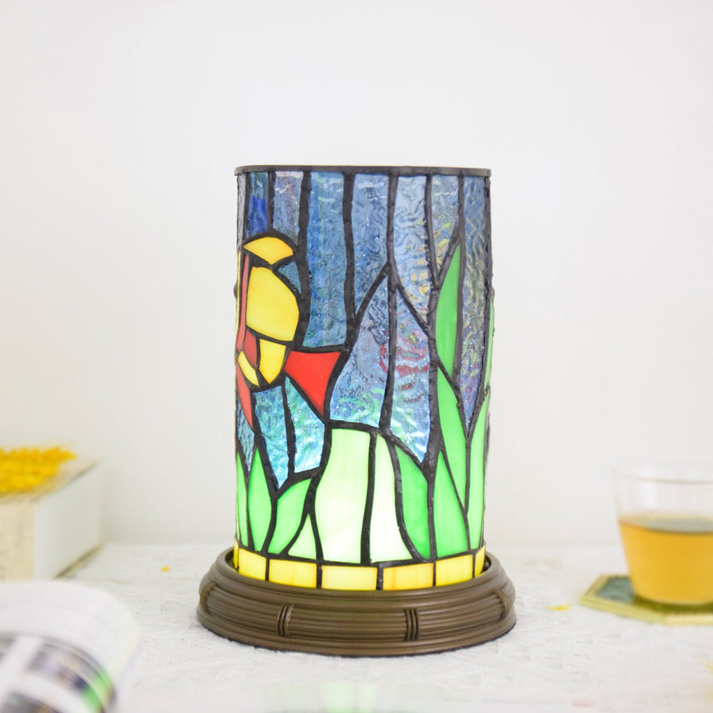 Tiffany Style Table Lamp with Fish and USB Port