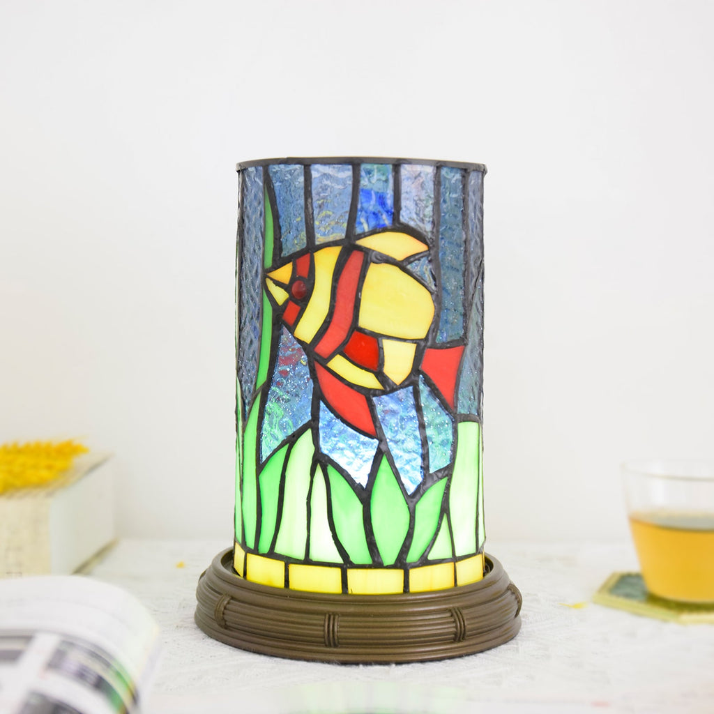 Tiffany Style Table Lamp with Fish and USB Port