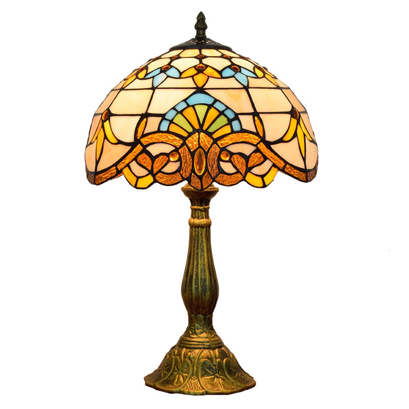 Vintage Tiffany Table Lamp in Stained Glass