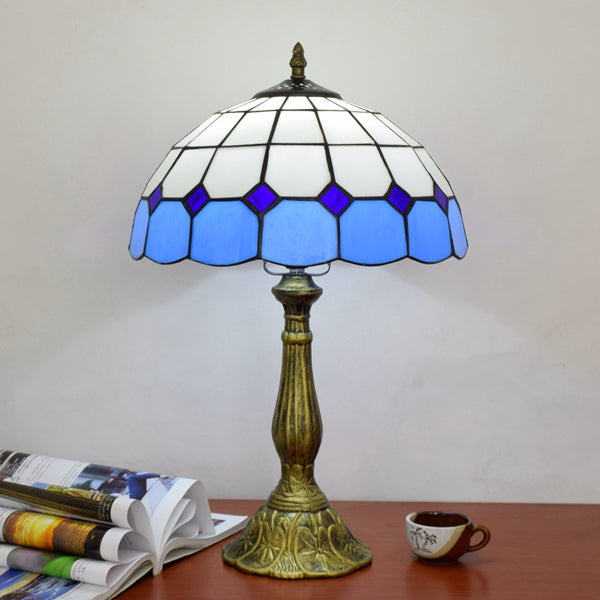 Tiffany Table Lamp in Blue Tinted Glass