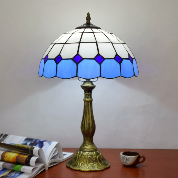 Tiffany Table Lamp in Blue Tinted Glass