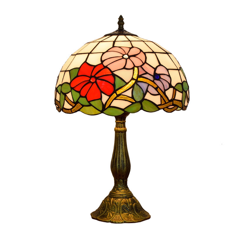 Floral Stained Glass Tiffany Table Lamp