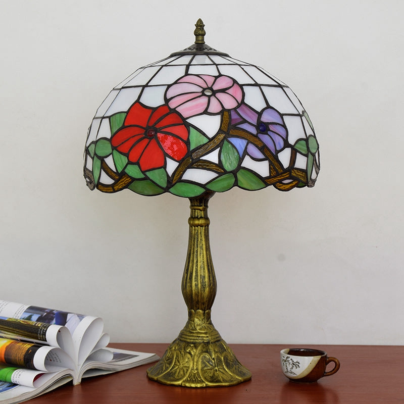 Floral Stained Glass Tiffany Table Lamp