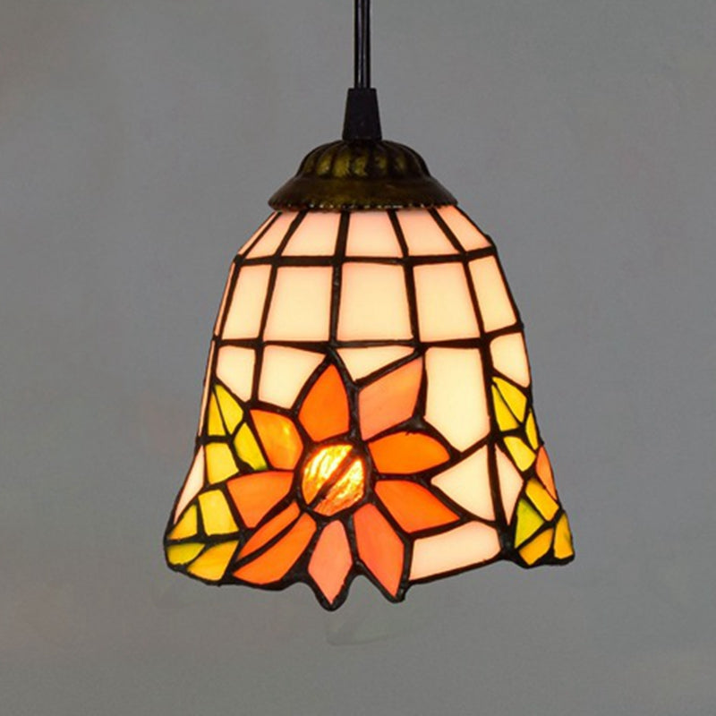 Tiffany Stained Glass Sunflower Pendant Light
