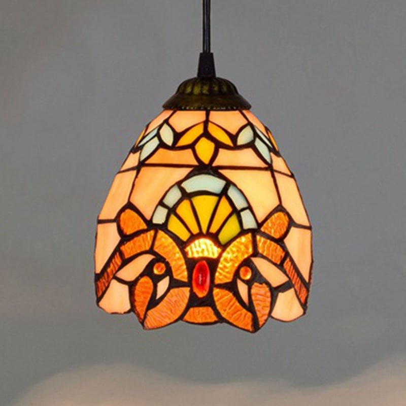 Tiffany Style Multicolor Stained Glass Pendant Light