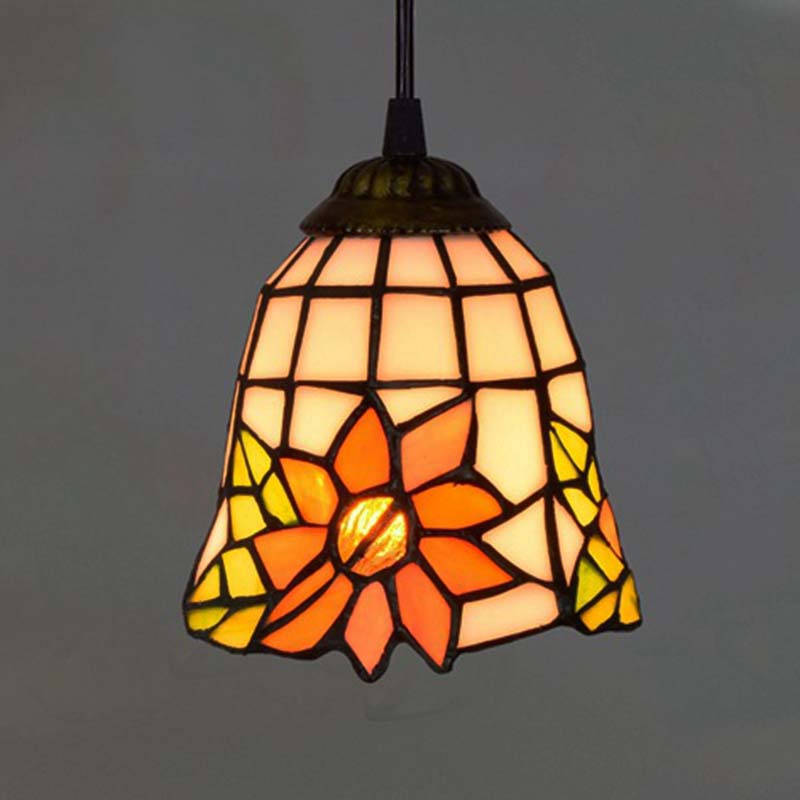 Tiffany Stained Glass Sunflower Pendant Light