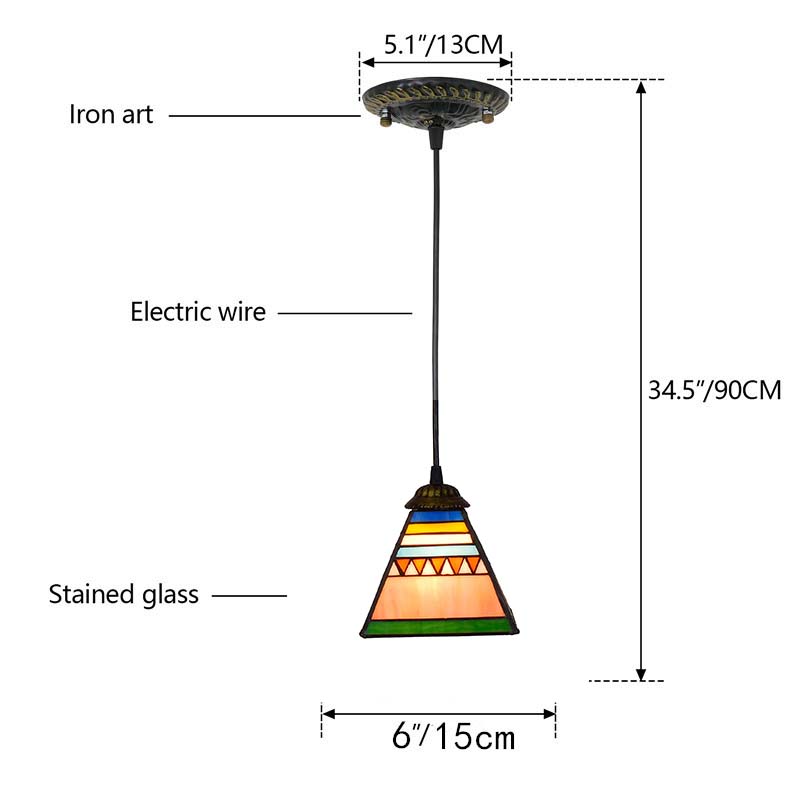 Multicolor Geometric Stained Glass Hanging Decoration