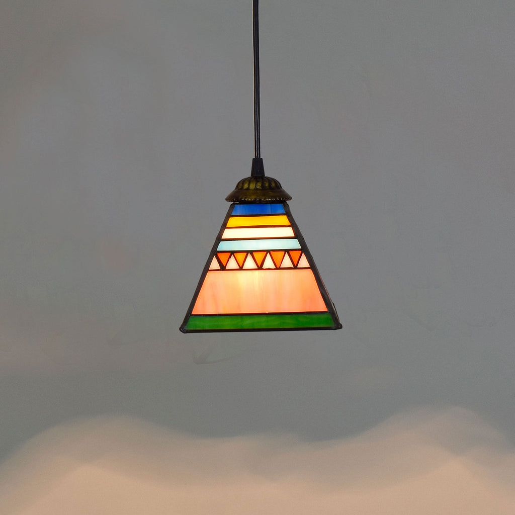 Multicolor Geometric Stained Glass Hanging Decoration