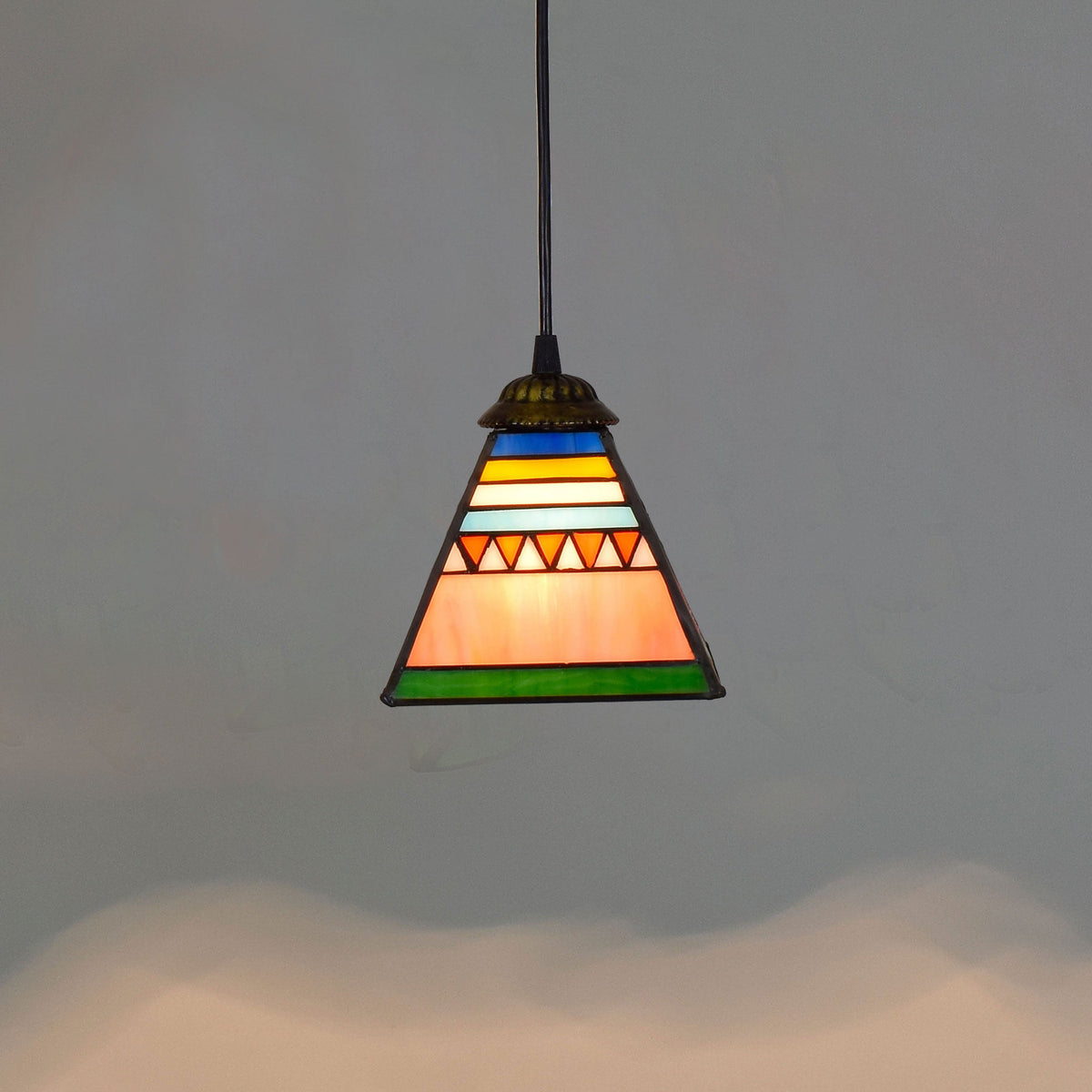 Multicolor Geometric Stained Glass Hanging Decoration