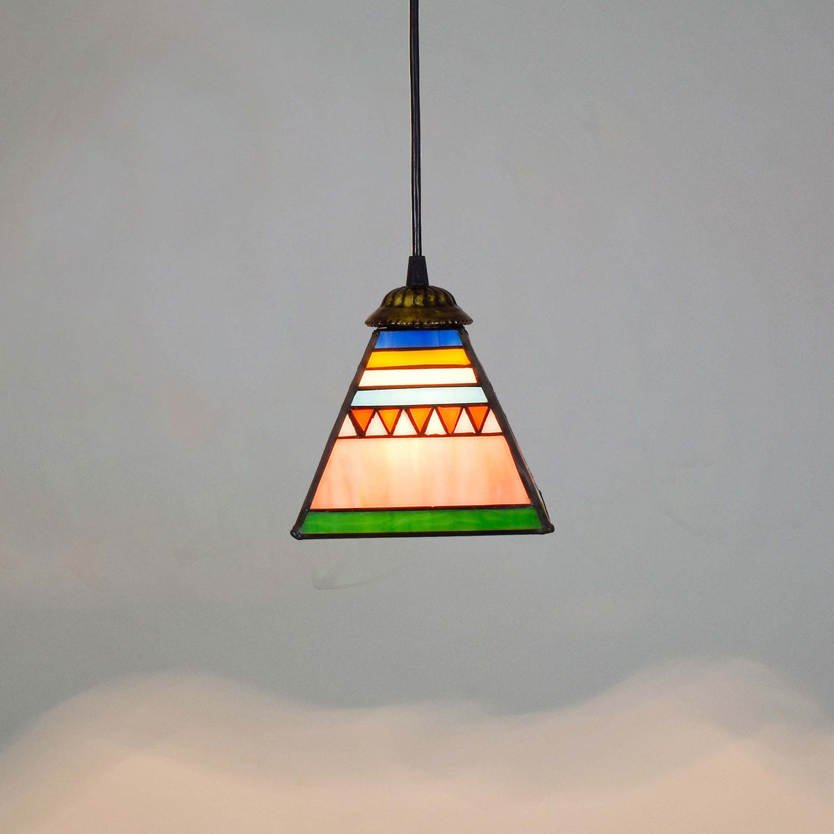 Multicolor Geometric Stained Glass Hanging Decoration