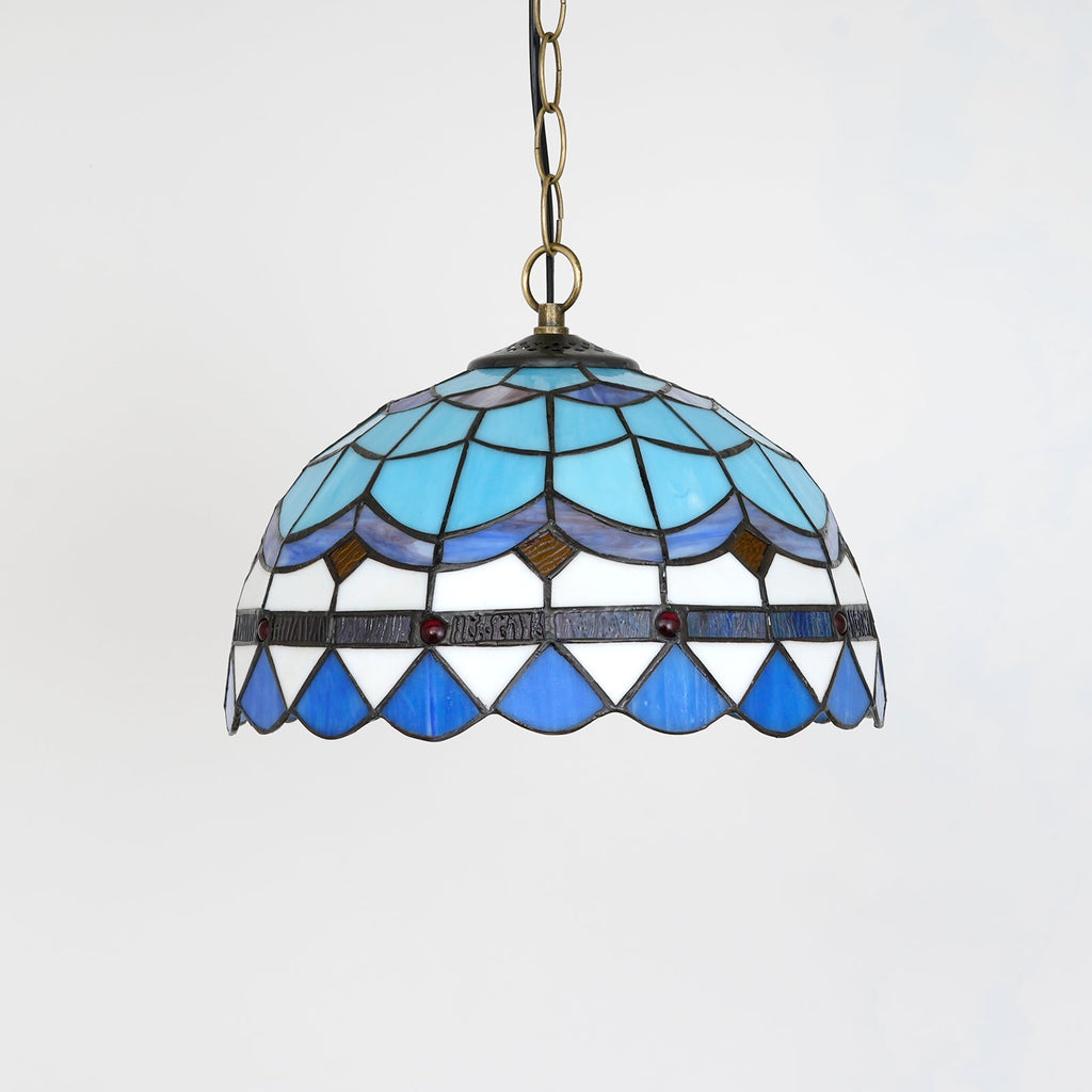 Blue Tiffany Stained Glass Pendant Light