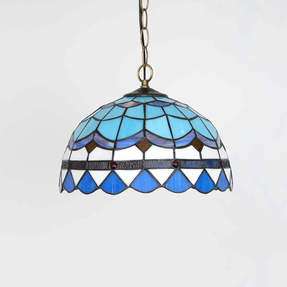 Blue Tiffany Stained Glass Pendant Light