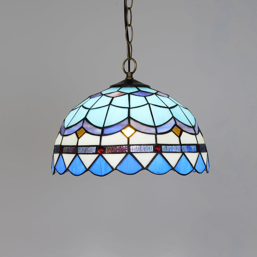 Blue Tiffany Stained Glass Pendant Light