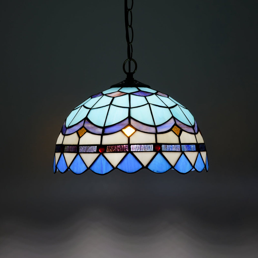 Blue Tiffany Stained Glass Pendant Light