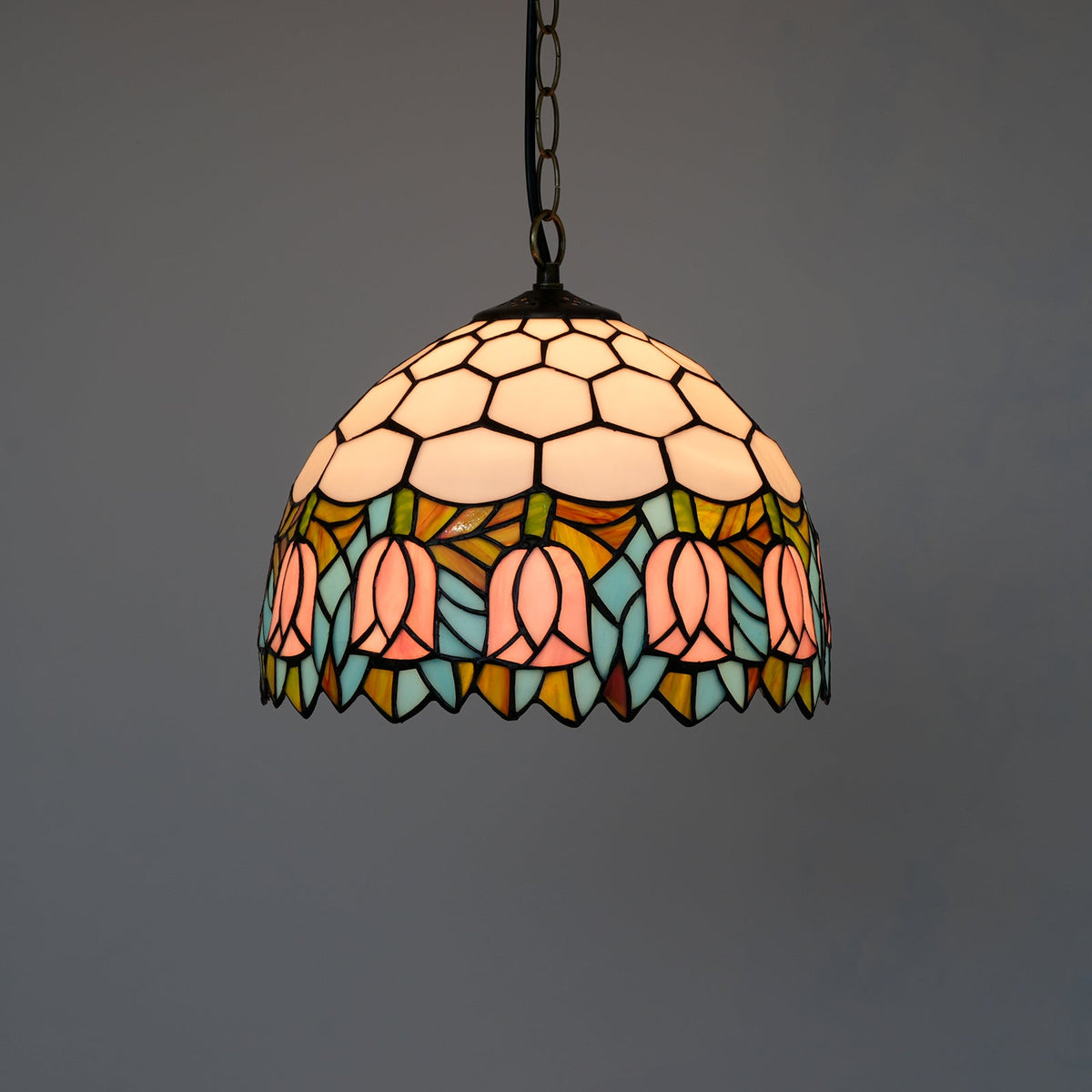 Tiffany Style Tinted Glass Pendant Light