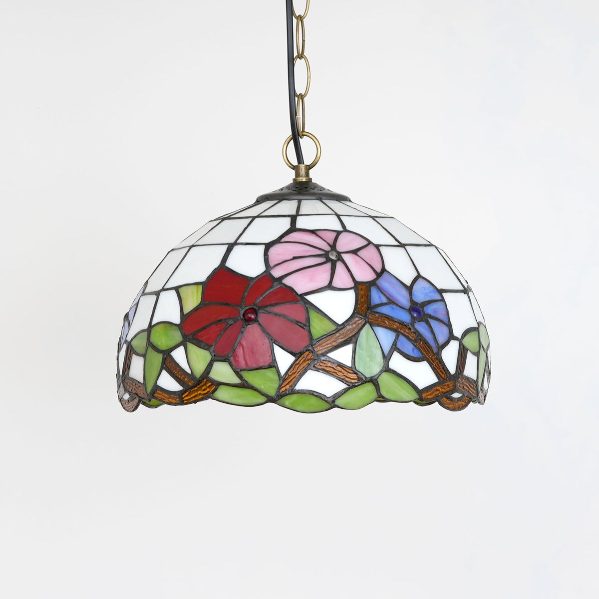 Tiffany-style Floral Stained Glass Hanging Decoration