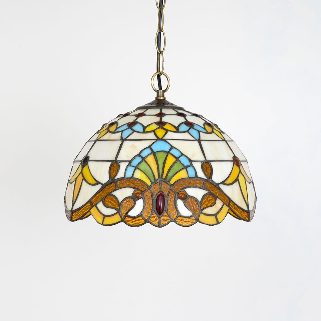 Tiffany Style Floral Stained Glass Pendant Light