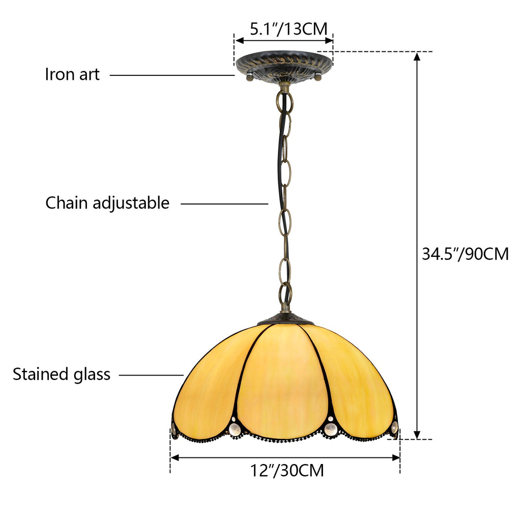 Tiffany Style Floral Stained Glass Pendant Light