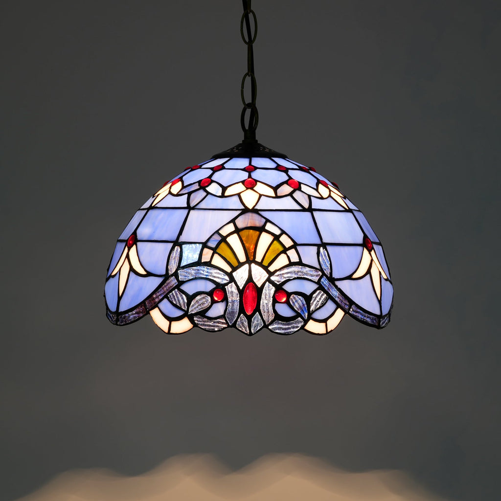 Tiffany Purple Stained Glass Pendant Light