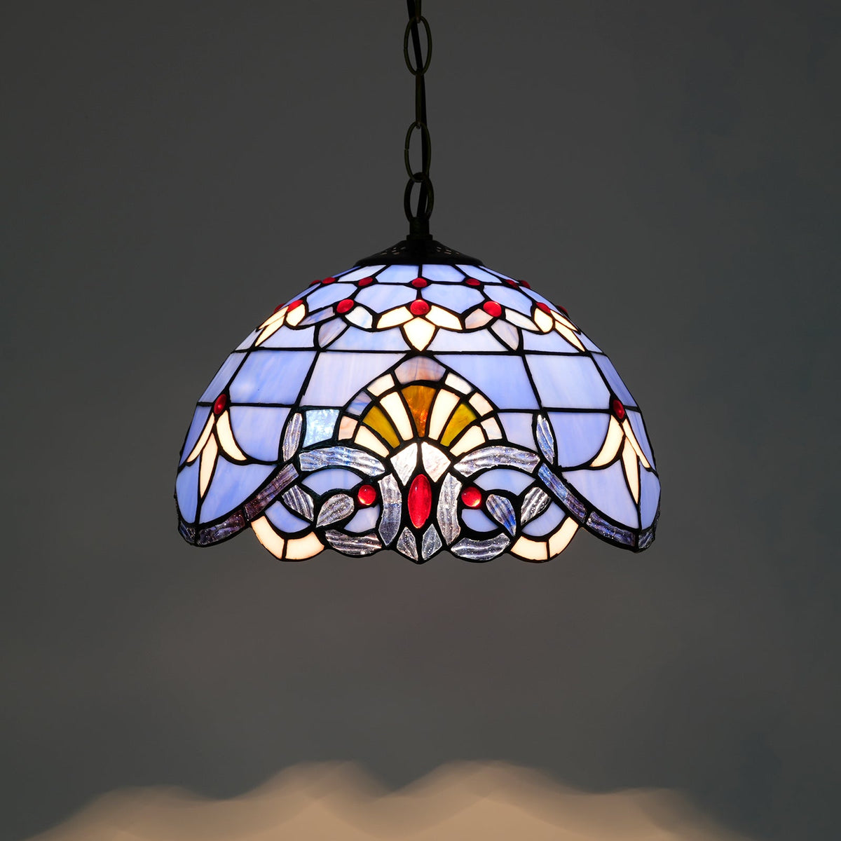 Tiffany Purple Stained Glass Pendant Light
