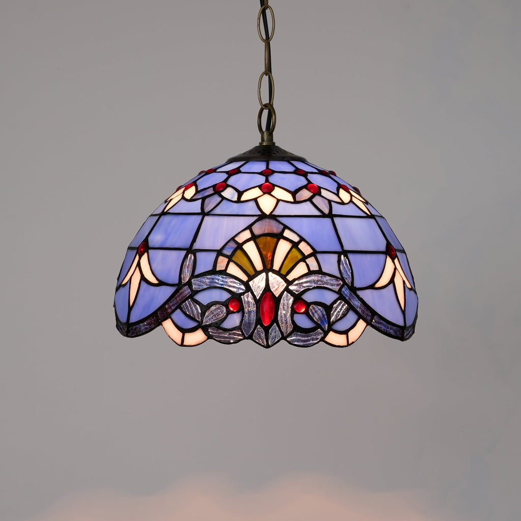 Tiffany Purple Stained Glass Pendant Light