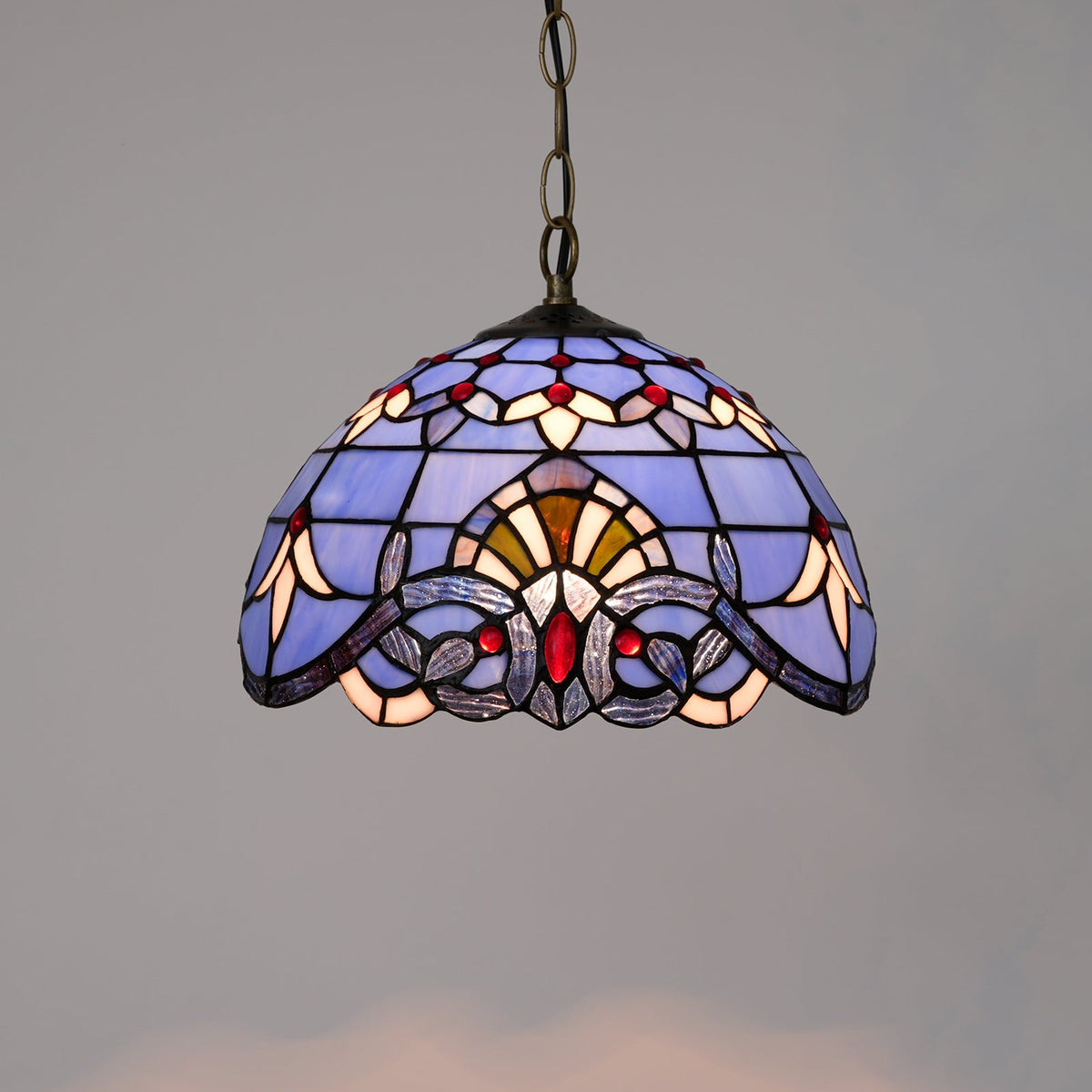 Tiffany Purple Stained Glass Pendant Light