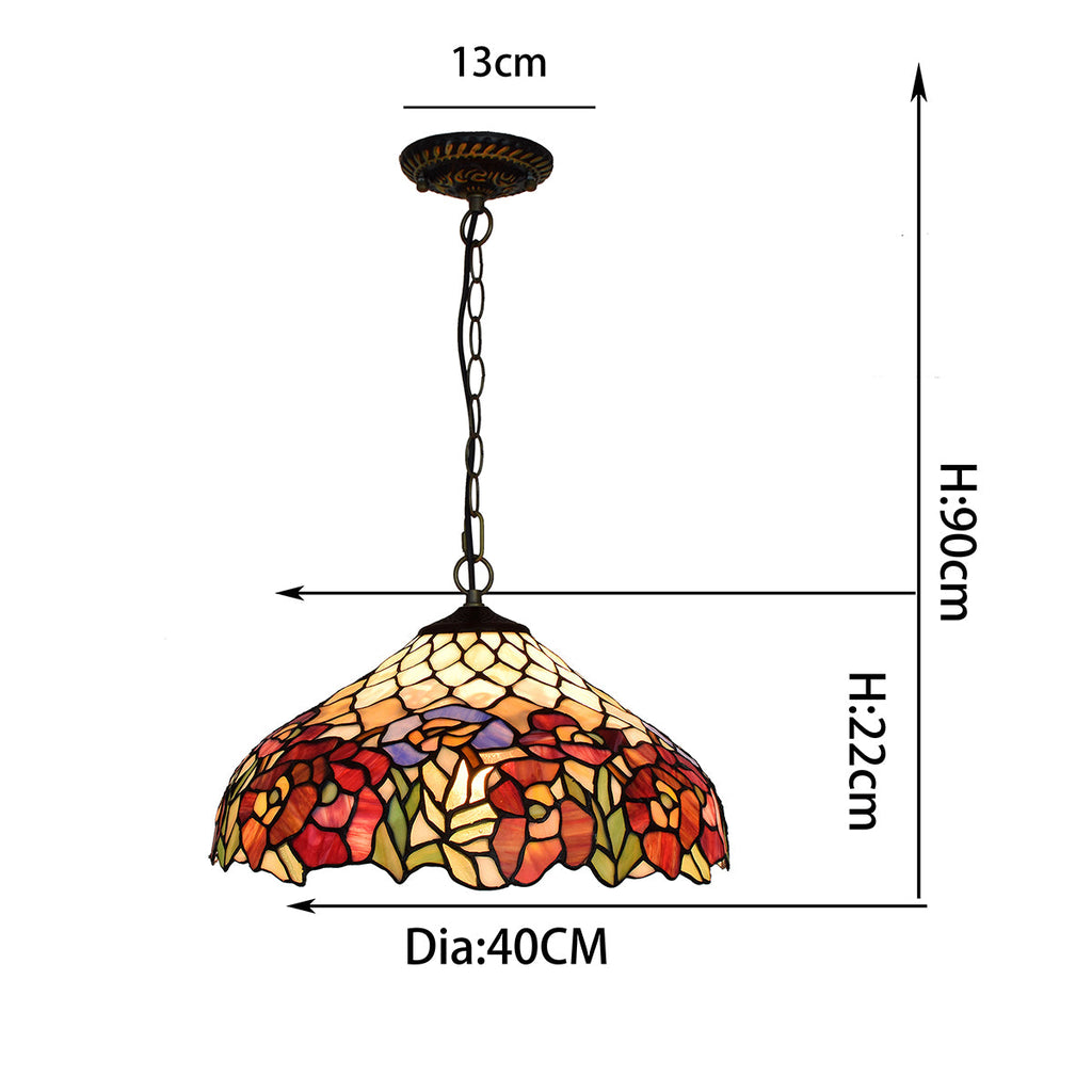 Tiffany Floral Stained Glass Hanging Decoration