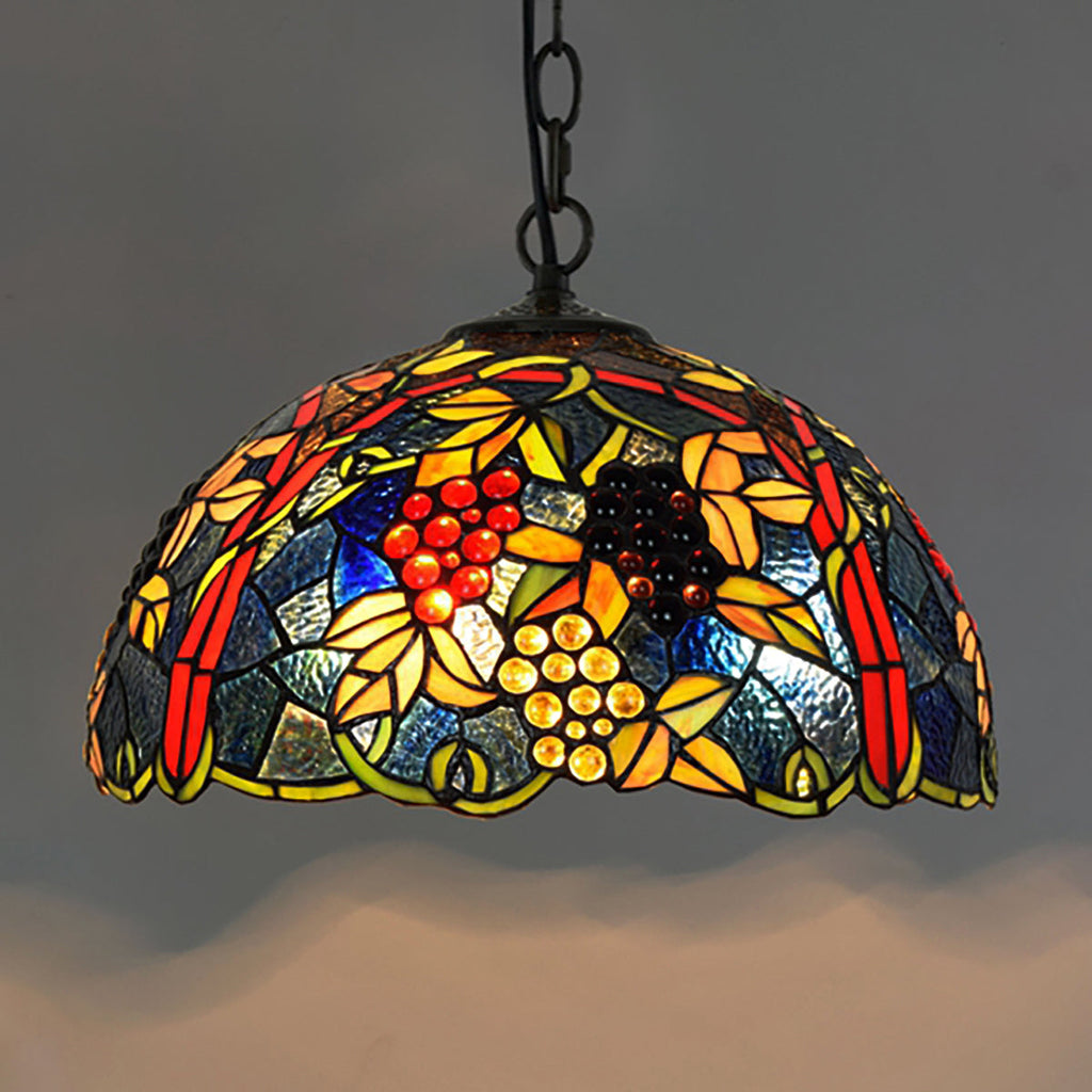 Tiffany Stained Glass Grape Pendant Light