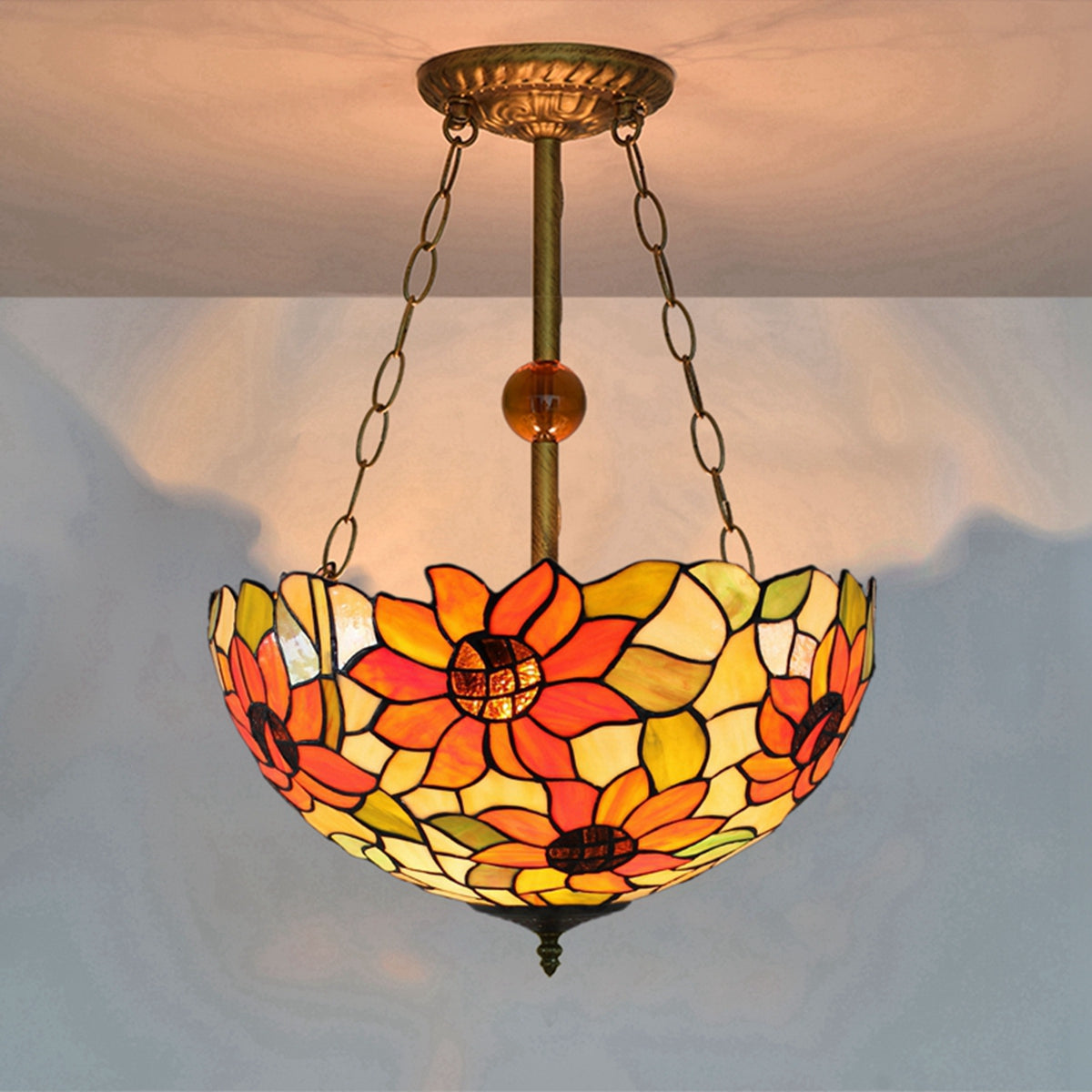 Sunflower Tiffany Stained Glass Hanging Decoration