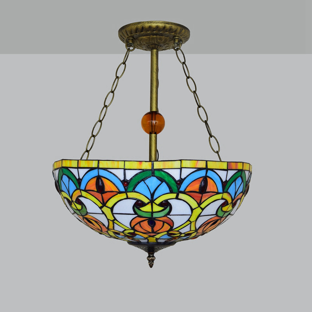 Multicolor Tiffany Style Stained Glass Chandelier