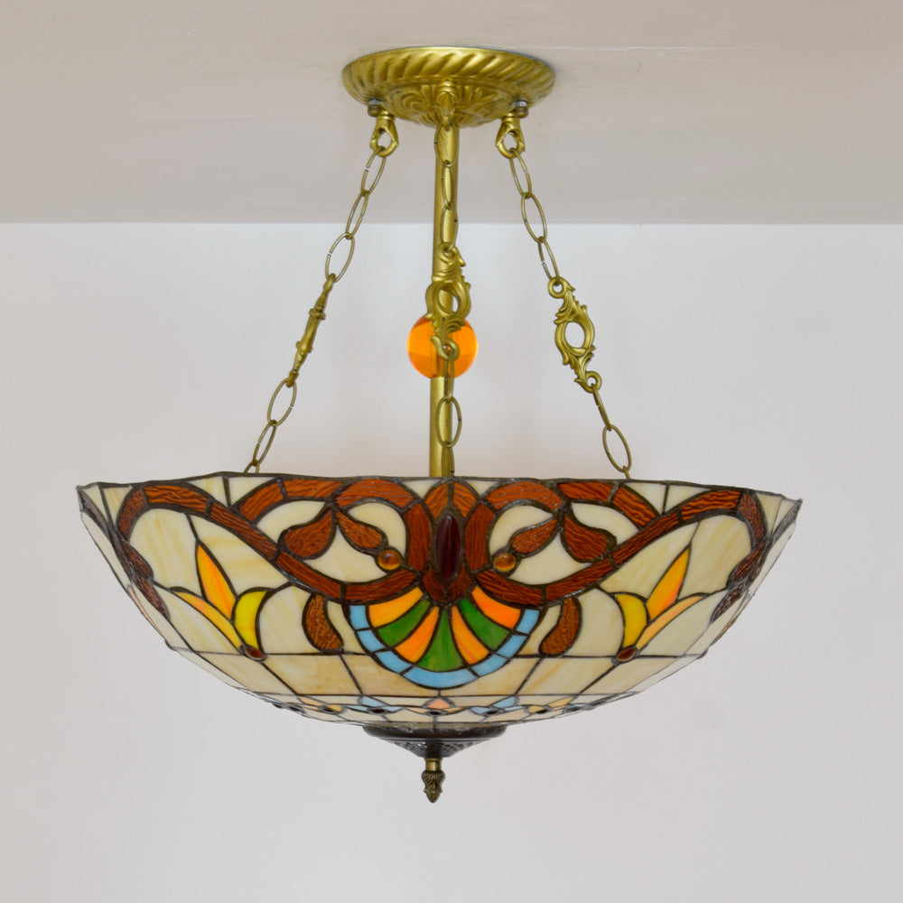 Pendant Light with Scalloped Shade, 3 Bulbs