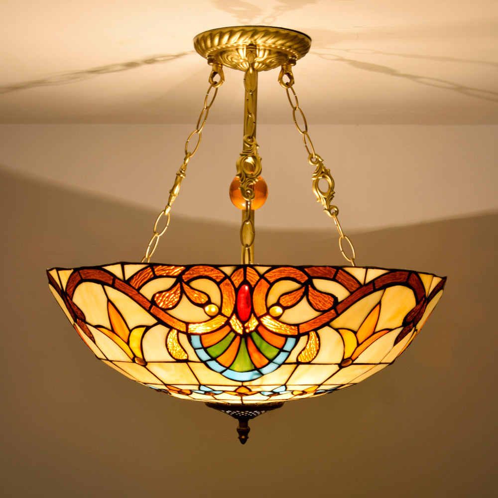 Pendant Light with Scalloped Shade, 3 Bulbs