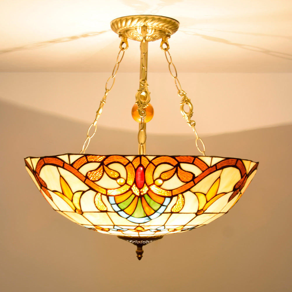 Pendant Light with Scalloped Shade, 3 Bulbs