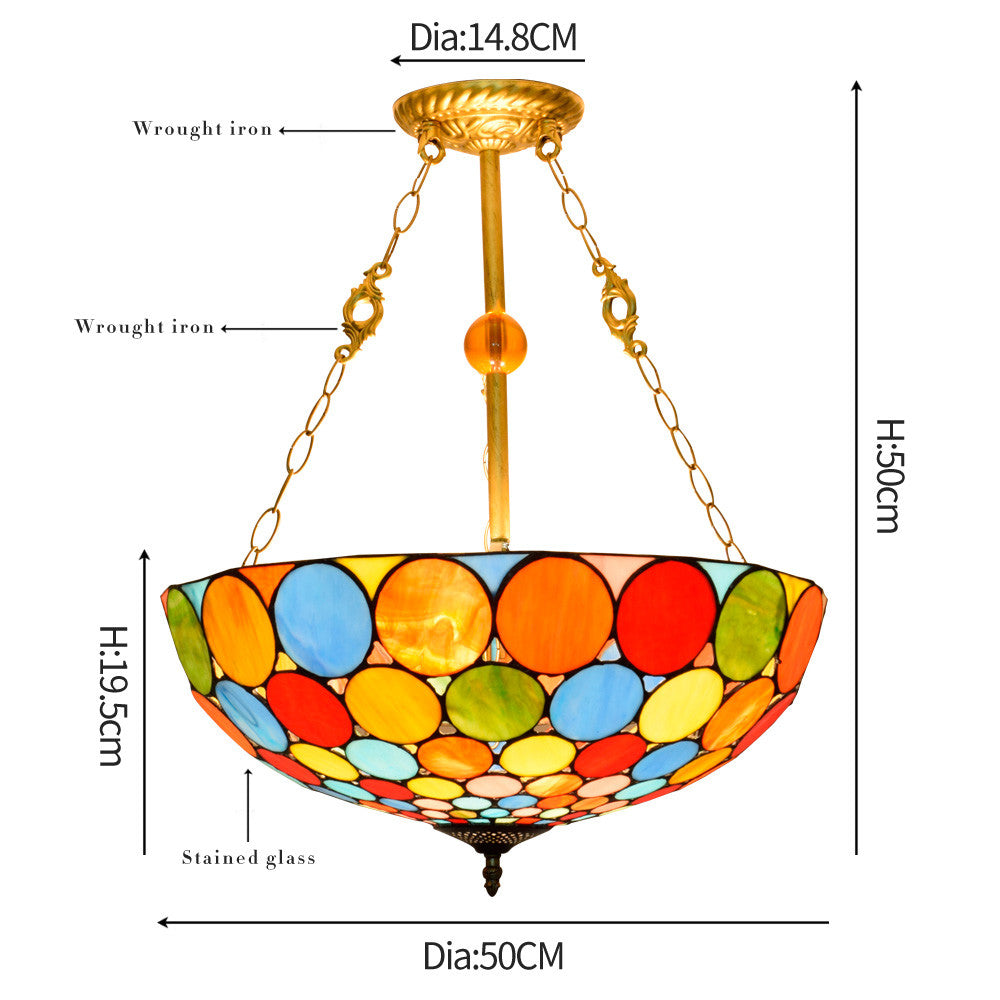 Multicolor Stained Glass Hanging Decoration with Circles