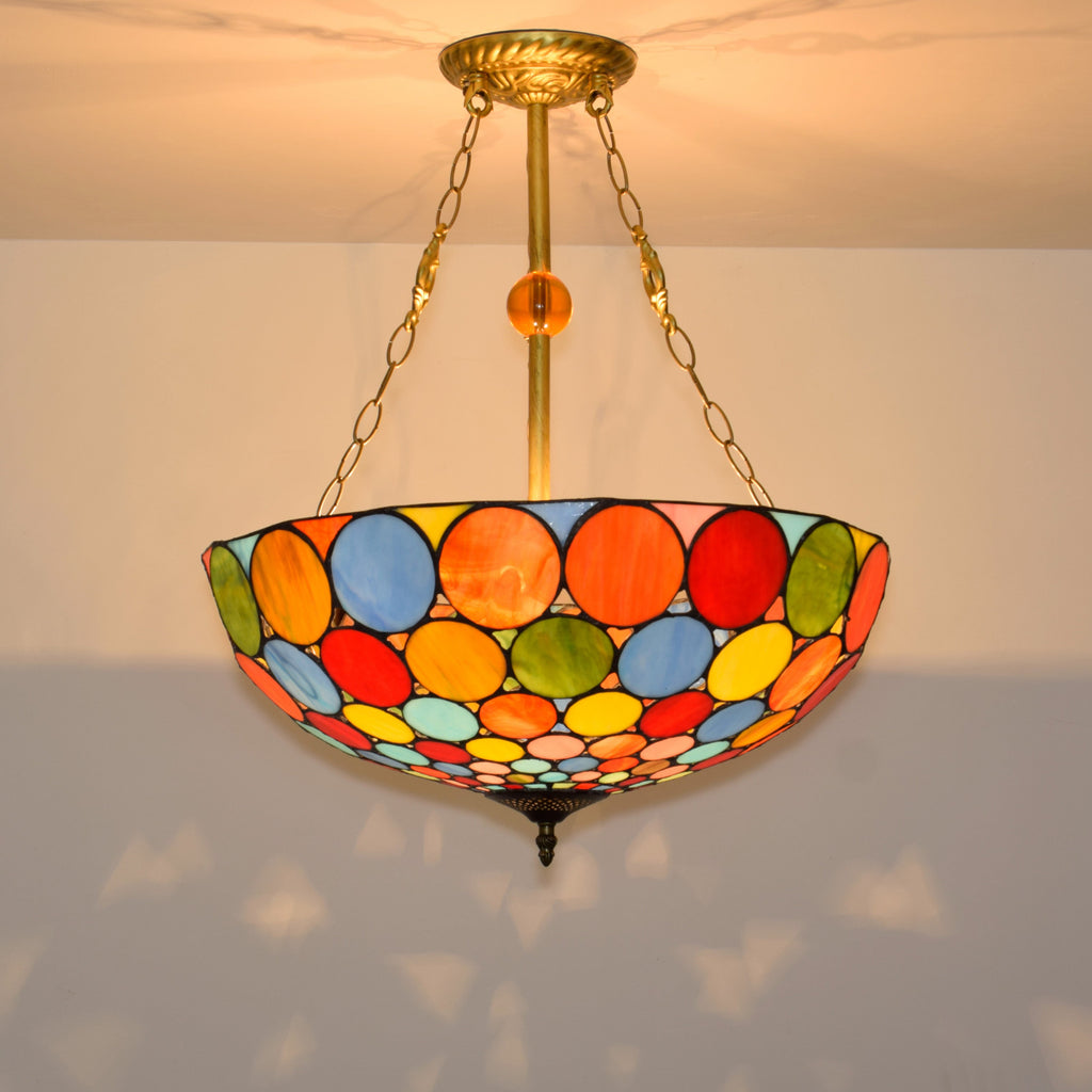 Multicolor Stained Glass Hanging Decoration with Circles