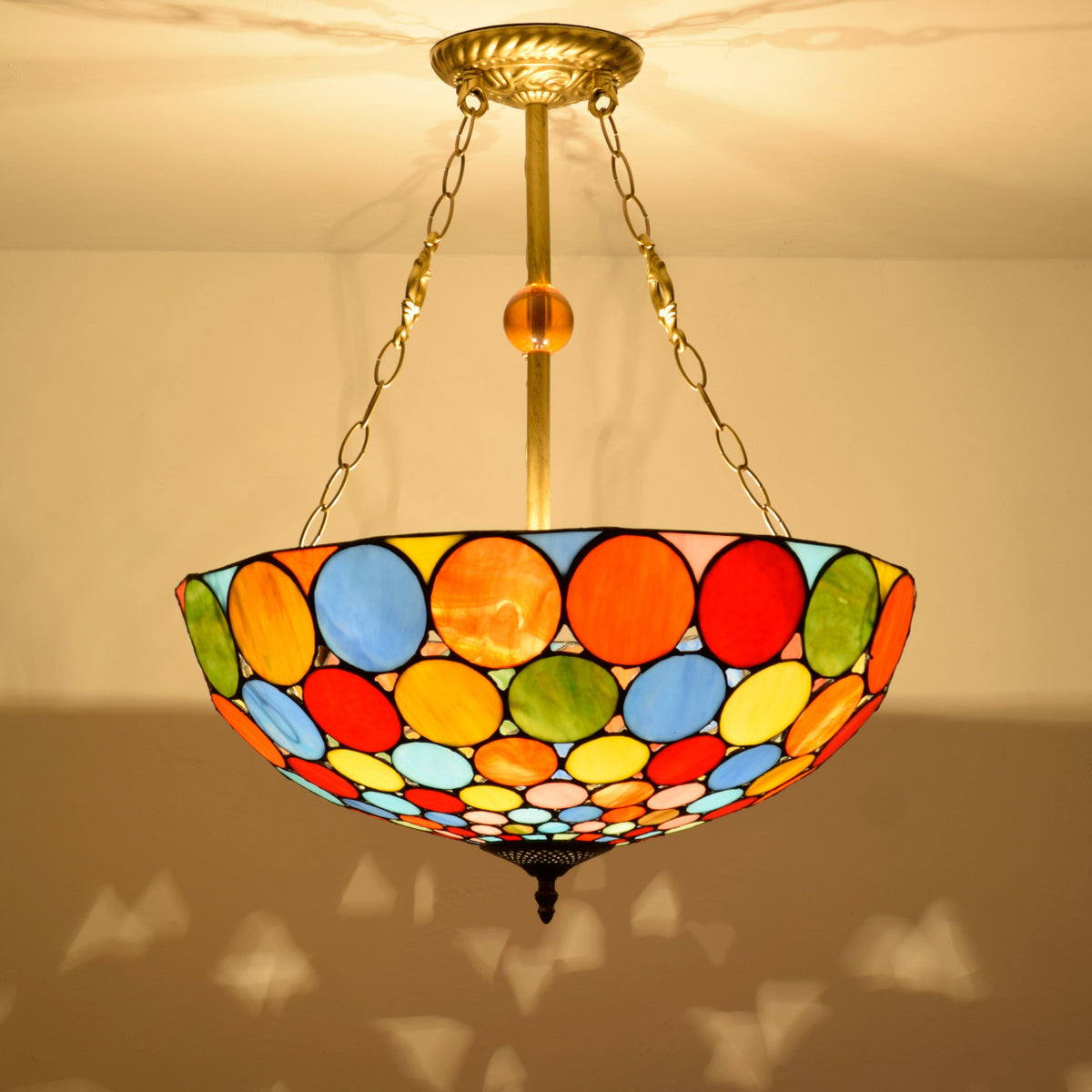 Multicolor Stained Glass Hanging Decoration with Circles