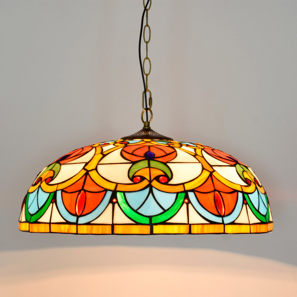 Colorful Tiffany Style Stained Glass Pendant Light