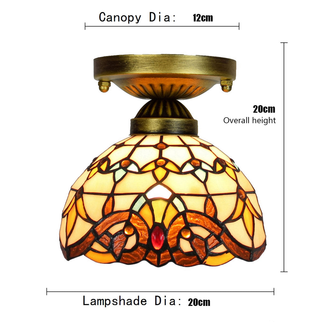 Tiffany Style Stained Glass Dome Ceiling Light